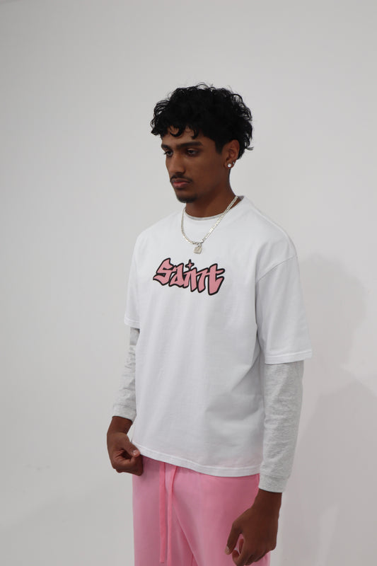 Saint Graffiti Tee Pink